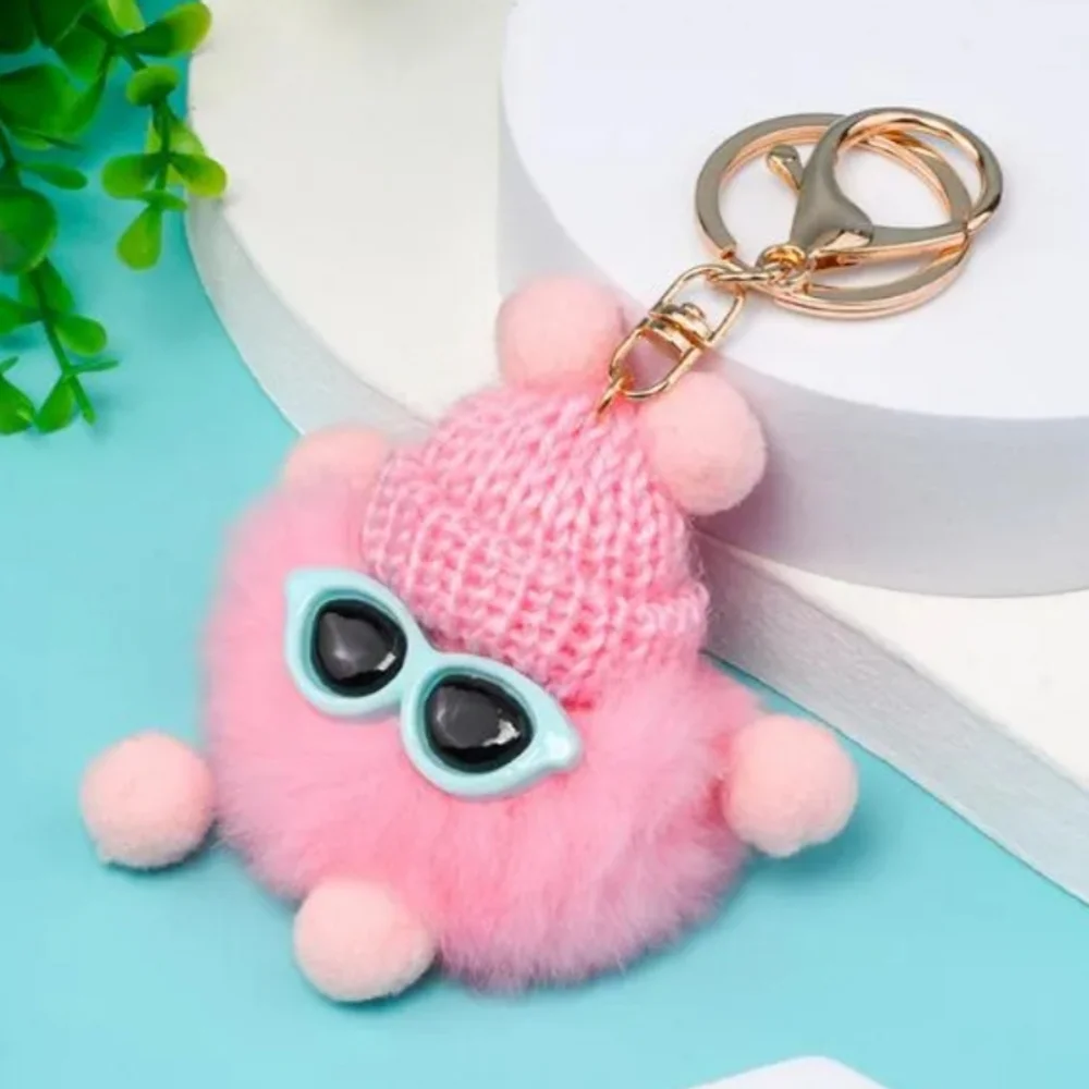 🌺Sun Babe Fluffy Pom Bag Charm Keychain
